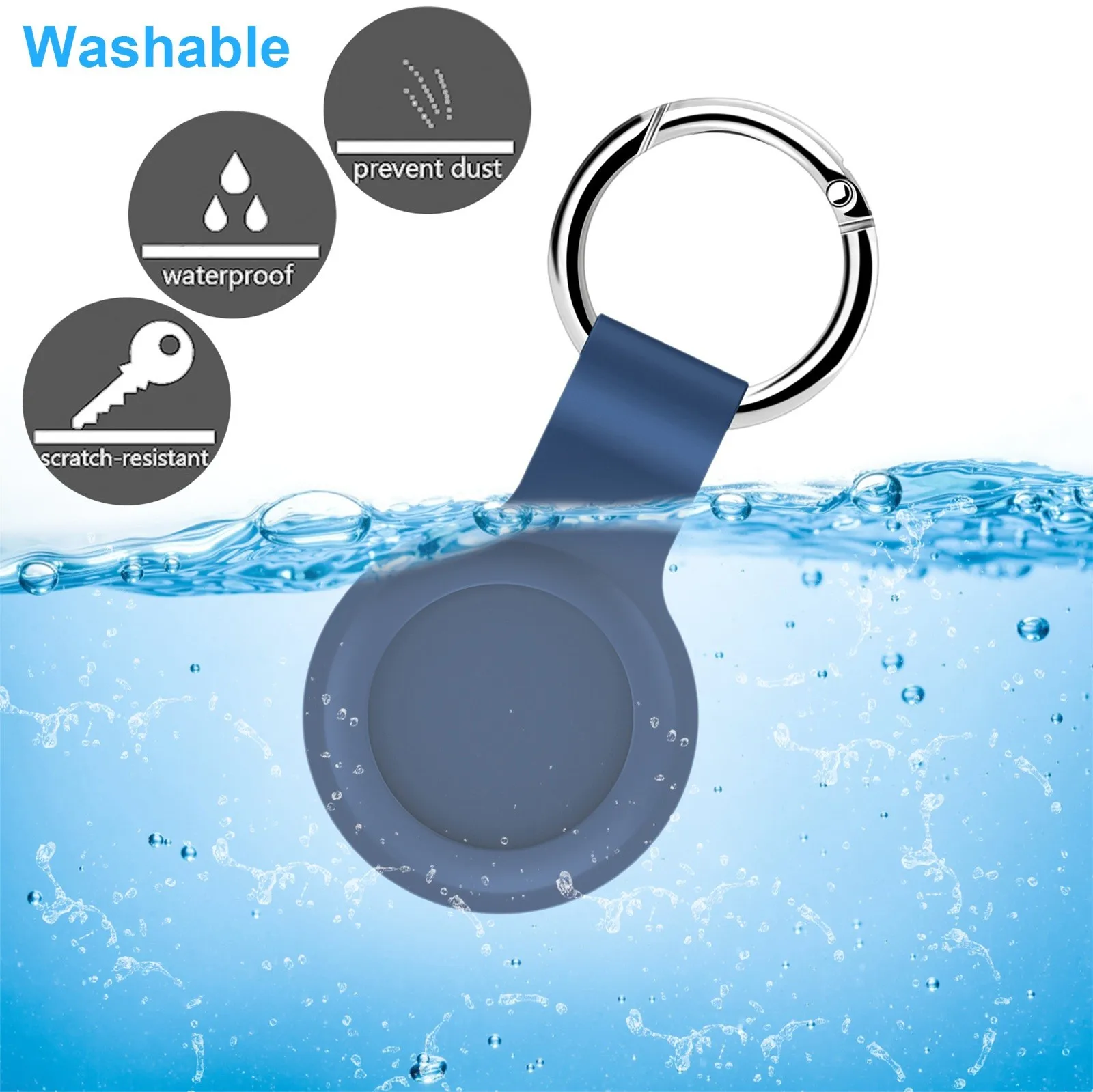 Silicone Protective Cover Keychain Luggage Finder For Apple Airtages Liquid Silicone Protective Soft Mini Waterproof Sweat Proof
