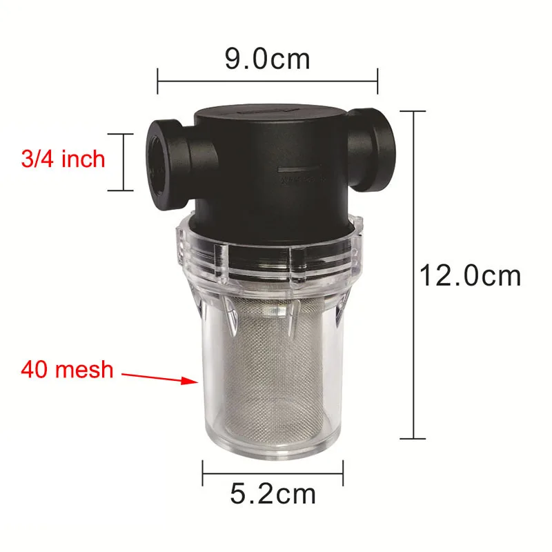 Car Washing Filter 1/2'' 3/4'' 1'' Inch Inline Mesh Strainer Water Pump Filter Irrigation Pipeline Filter Gardening Inlet Water 