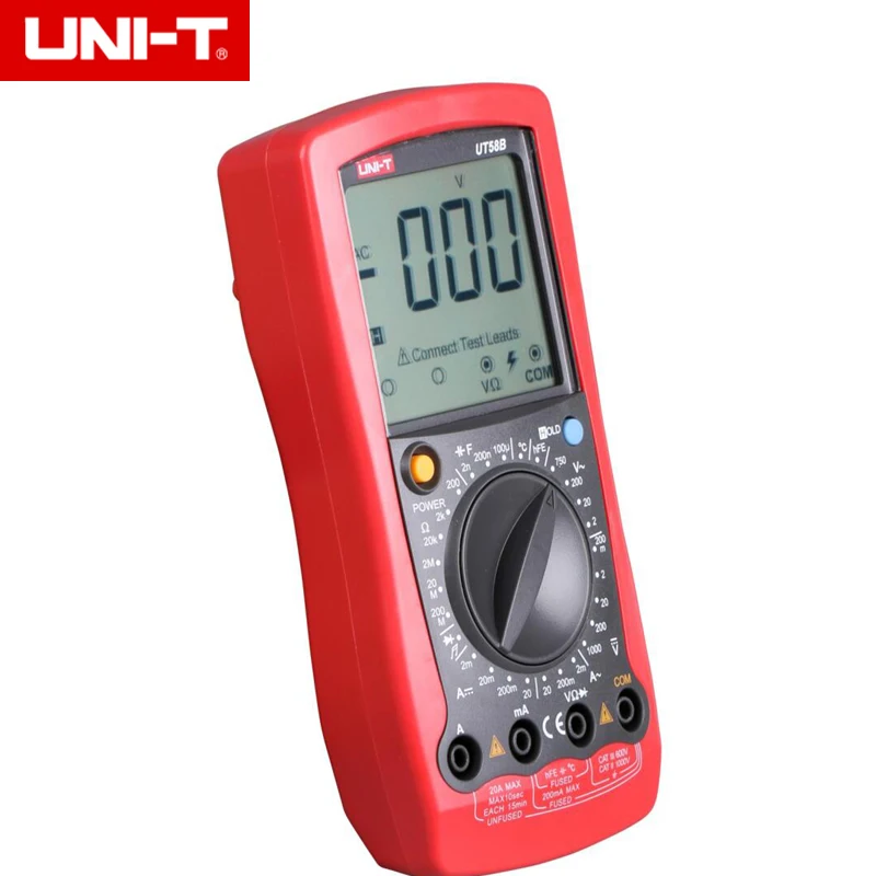 UNI-T UT58B General DMM Digital Multimeters Full LCD Display DC/AC Voltage Current Resistance Capacitance Temperature Tester