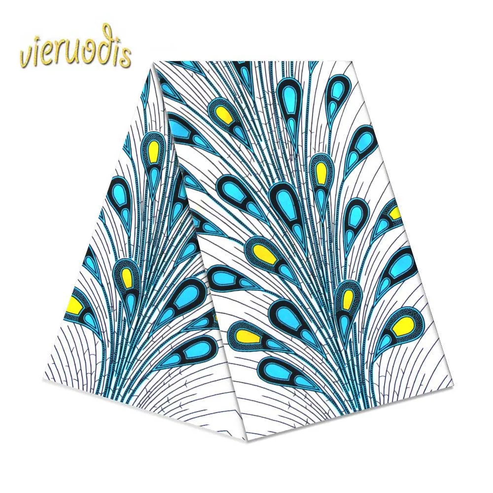 

6 Yards African Wax Prints Fabric 100% Cotton Fabrics Material Dashiki Printed Real Floral for Dress A000475