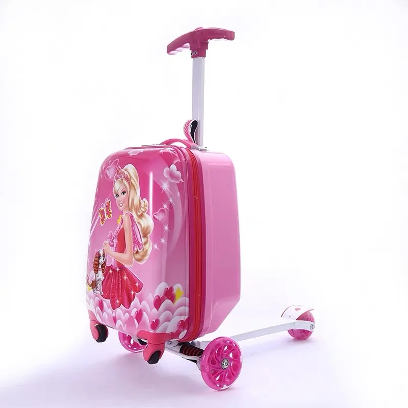 Дорожный чемодан на колесиках, подарок для ребенка, чемодан для скутера, сумка для катания на колесиках для скейтборда, сумка для ленивого багажа для детей, мультяшный чемодан на колесиках