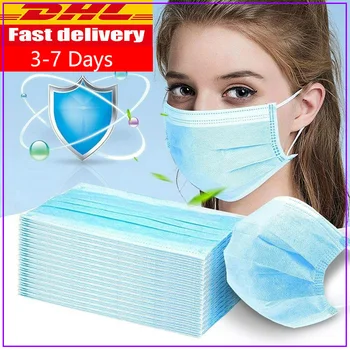 

Hot Sale 50Pcs Anti Virus Protective Mask Disposable Face Meltblown Cloth 3 Layer Protective Filter Bacteria kids na usta girl