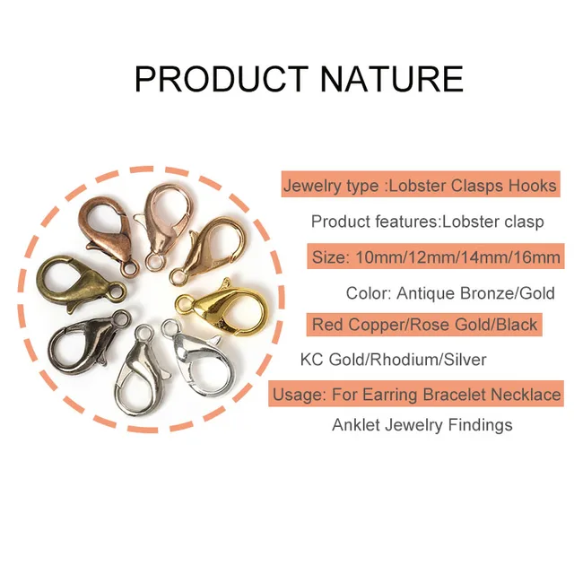 Jewelry Findings Antique Jewelry Clasps Types 30pcs 10 12 14