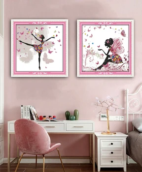 

Joy Sunday Counted Cross Stitch Flower Fairy Patterns Embroidery Needlework Sets Cross Stitch Kits adornos para el refrigerardor
