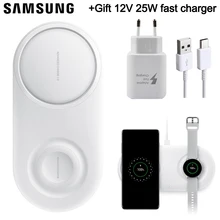 Samsung Оригинальное Беспроводное зарядное устройство Duo Pad EP-P5200 для Galay S10 S10 X S10+ S10 Plus S9 gear S2 S3 Note 10 Note 8 iPhone Xs