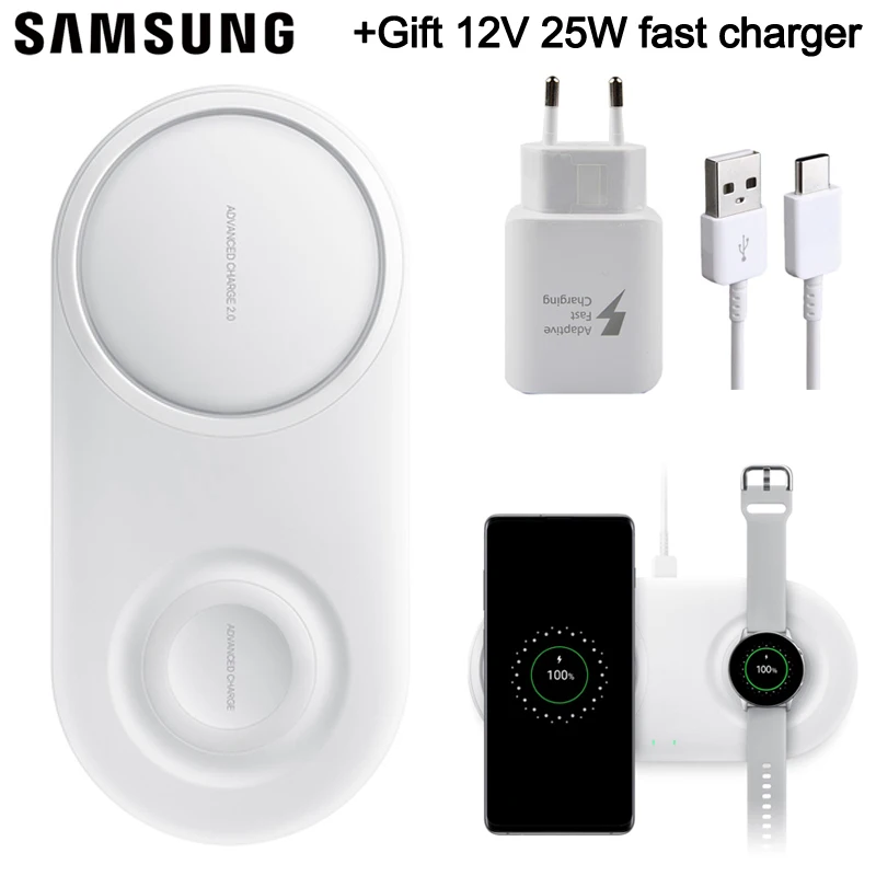 

Samsung Original Wireless Charger Duo Pad EP-P5200 For Galay S10 S10 X S10+ S10 Plus S9 Gear S2 Gear S3 Note 10 Note 8 iPhone Xs
