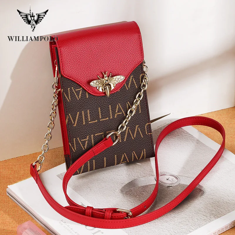 Бренд WilliamPolo женские сумки модные мини для мобильных телефонов через плечо