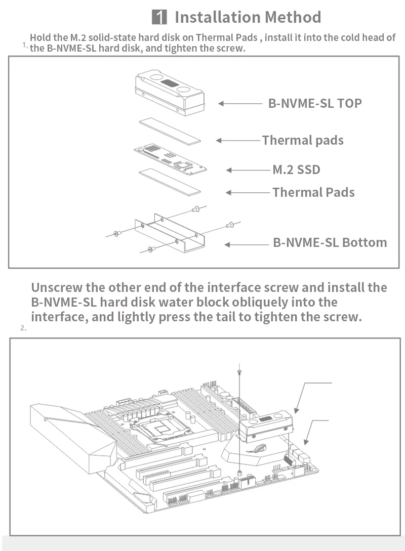  BYKSKI Memoy Block M.2 für SSD Festplatte Kupfer + Transparent Acryl Wasser Kühlsystem Heizkörper