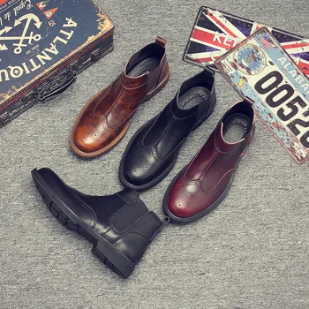 

Autumn Winter Men Boots Big Size 40-48 Vintage Style Men Shoes Casual Fashion High-Cut Lace-up Warm Hombre 147