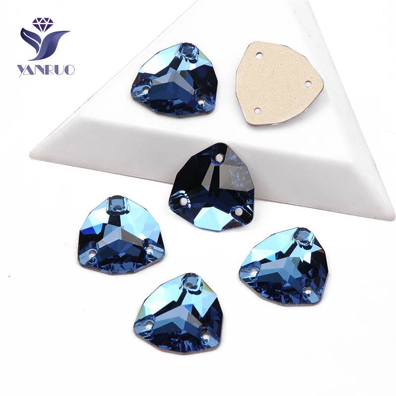 YANRUO 3272 триллиантные пришитые камни Блестящие Стразы DIY Стразы для шитья с плоской задней частью стеклянные стразы для изготовления одежды - Цвет: Sapphire