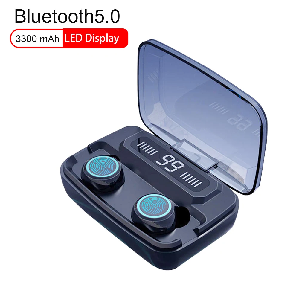 F9 TWS Bluetooth 5 0 headphone Wireless Earphone Touch Control Waterproof 9D Stereo sport Gaming Headset LED Display With Mic