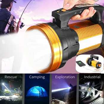 

50000LM 100W Flashlight Long Time Use USB Rechargeable Outdoor Camping Lantern LED Torch Waterproof Searchlight Spotlight