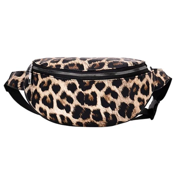

Women Handbag Neutral Outdoor Zipper Leopard Print Messenger Bag Sport Chest Bag Waist Bag(Brown)