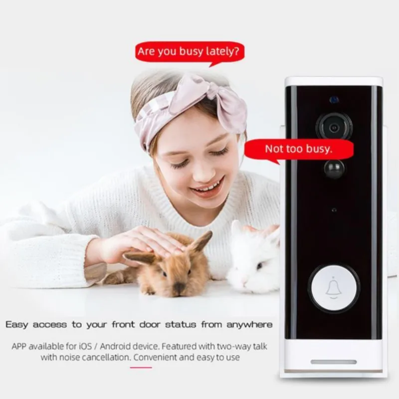 

720P Wireless Doorbell Camera Wifi Video Two-Way Intercom App Remote Monitoring Alarm Voice Monitor