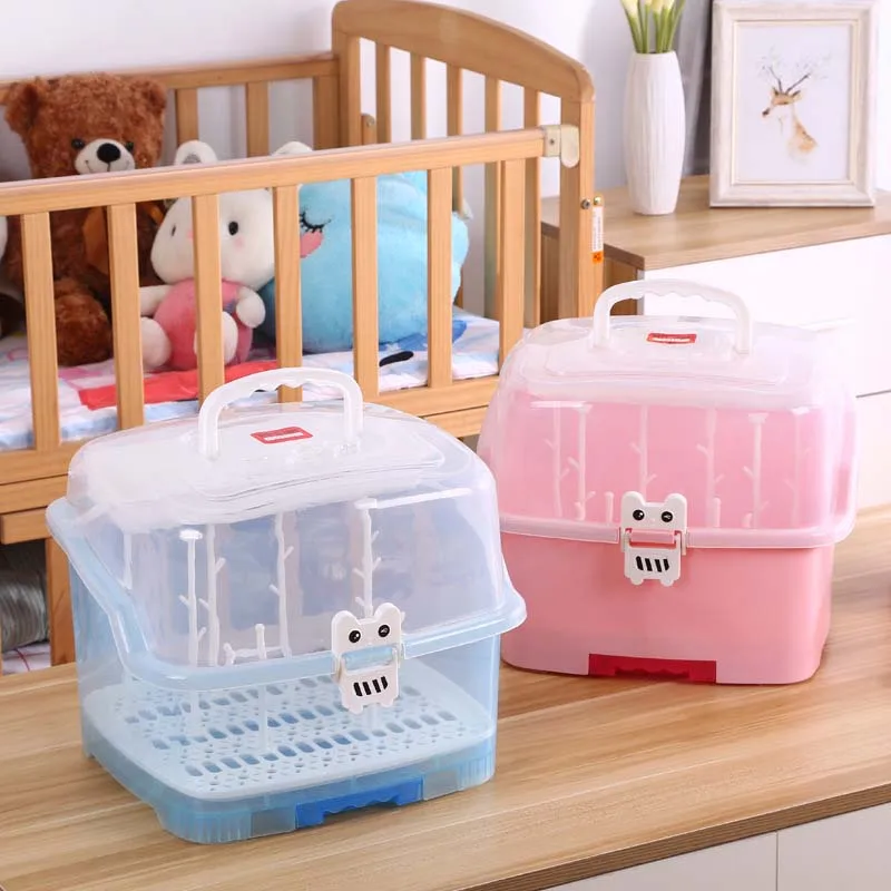 Baby Feeding Bottle Drying Rack Newborn Multifunctional Bottle Storage Box Baby  Bottle Holder Drain and Tableware Cupboards