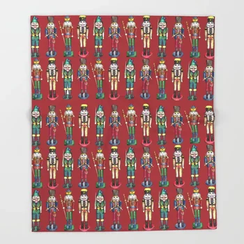 

The Nutcracker Prince Pattern Red Blanket 3D Flannel Blanket for Bed Fleece Throw Funny Plush Bedspreads Wholesale
