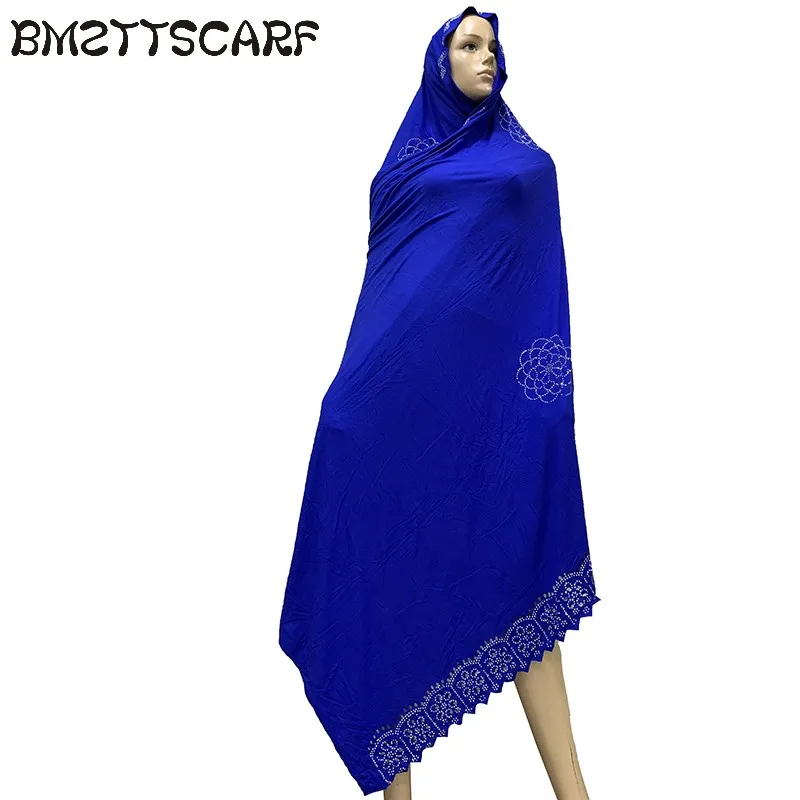 Мягкий хлопковый шарф кашха шарф для африканских мусульманских женщин Дубай молиться Большие шали со стразами BM827 - Цвет: Color 1