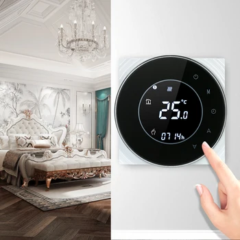 

Smart WiFi Touch Thermostat Wireless Temperature Controller Programmable Gas Boiler Heating Works with Amazon Echo/Google Home
