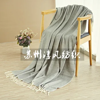 

Knitted Blanket Airable Blanket Northern European-Style Herringbone Tailstock Nap Blanket Shawl Nap Blanket Ride