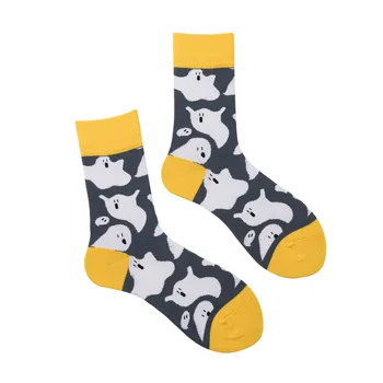 

Christmas socks Europe and the streets Harajuku style Halloween fashion unisex fun ghost pattern socks wholesale