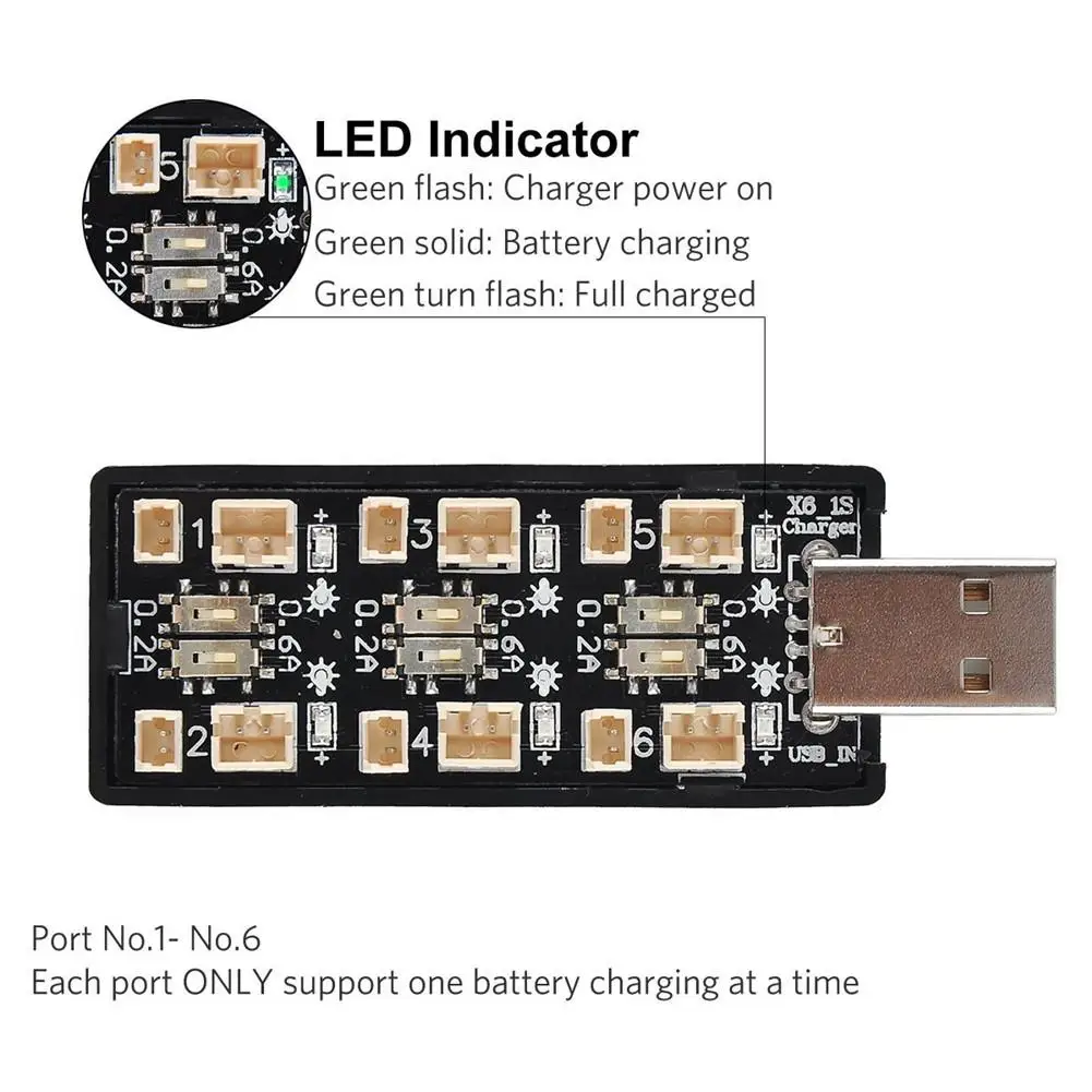 6CH USB 3,8 V 1S LiHv Lipo зарядное устройство плата адаптера 5V 3A USB зарядное устройство плата для RC игрушки модель батареи