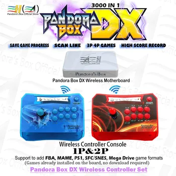 

Pandora Box DX 3000 in 1 wireless Controller Set 2 players wireless console can Save game progress High score record 3D tekken