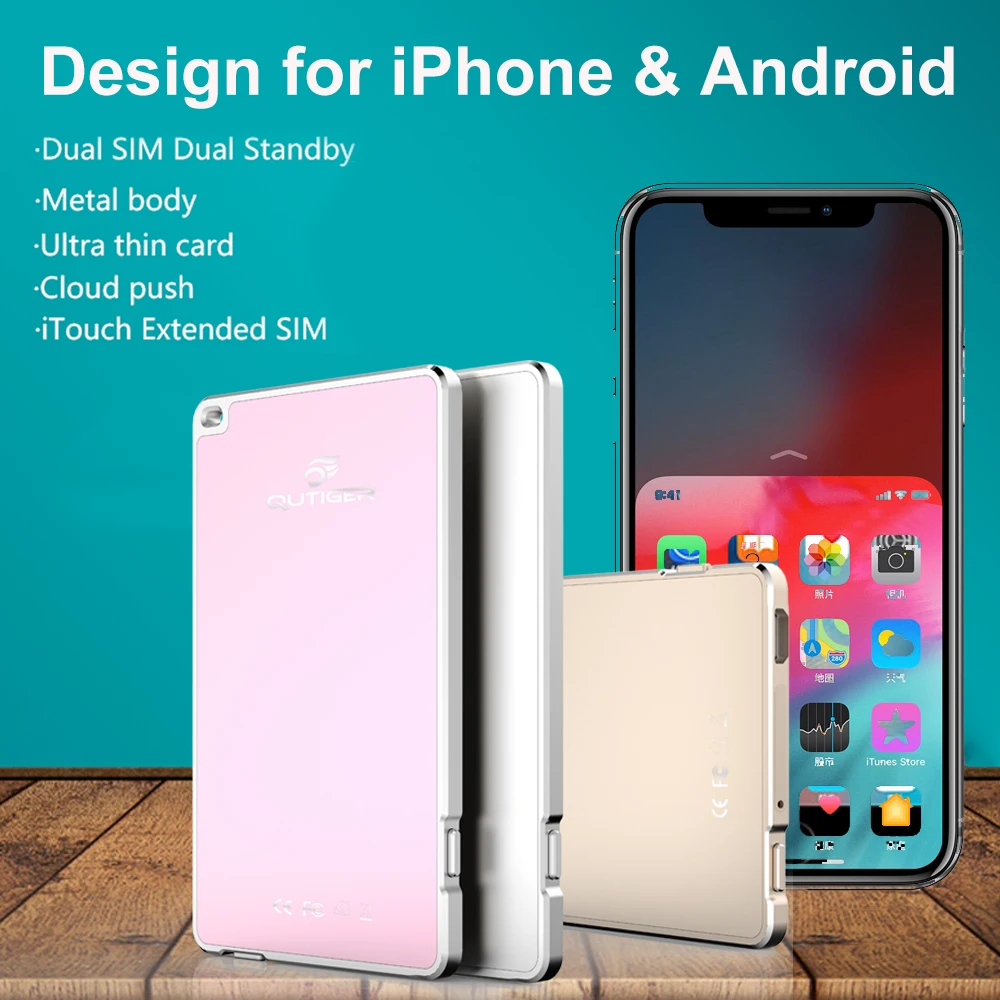 

Ultra-thin Metal Dual Sim Standby No Jailbreak Bluetooth Adapter Qutiger for iPhone & Android iOS7-13 Gmate