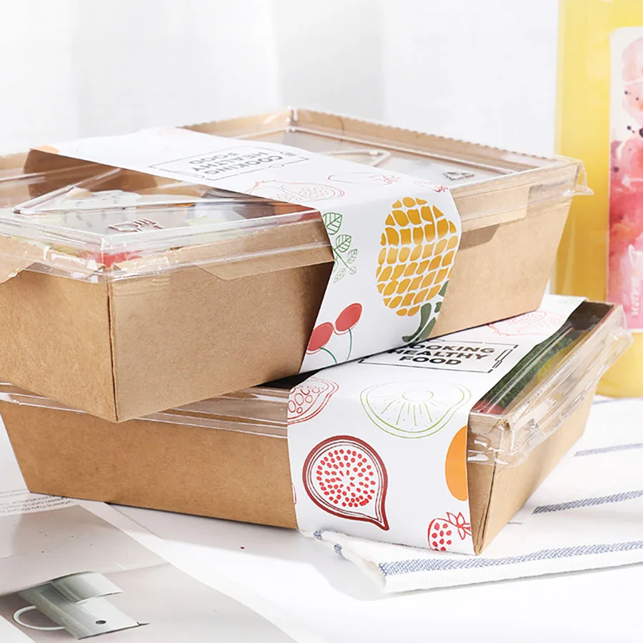 30pcs Kraft Paper Lunch Boxes with Lid 500ml 700ml 900ml 1200ml Eco-Friendly Disposable... - SKU KPLB1644 - UGI Packaging