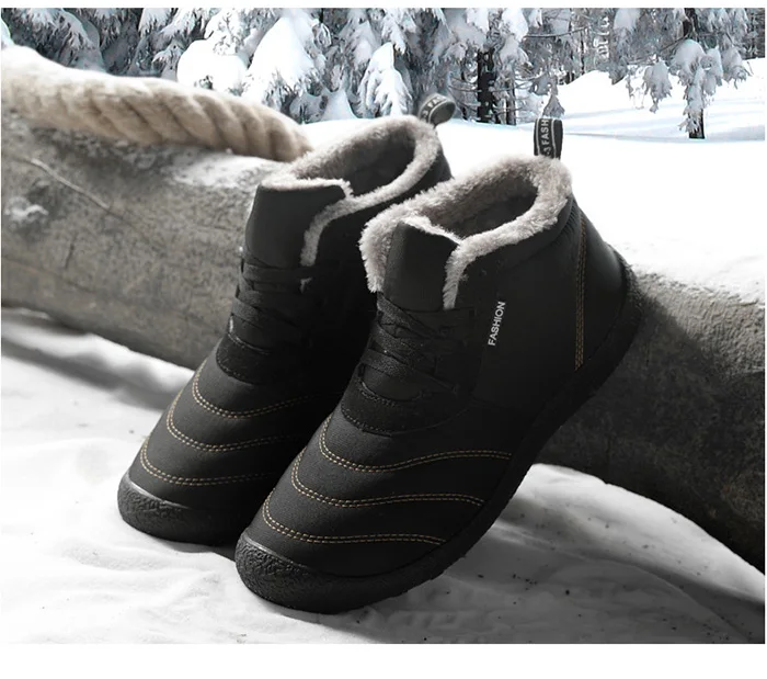 Модные мужские зимние ботинки; зимняя обувь; большие размеры 39-48; мужские ботильоны с мехом; кроссовки; Мужская Гибкая теплая обувь для активного отдыха
