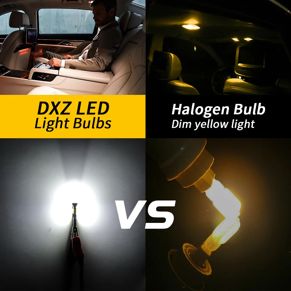 DXZ 500PCS T10 LED Car W5W LED Bulbs 9-SMD Canbus 168 194 White Car Interior Dome Light Clearance Lights Error Free No polar 12V