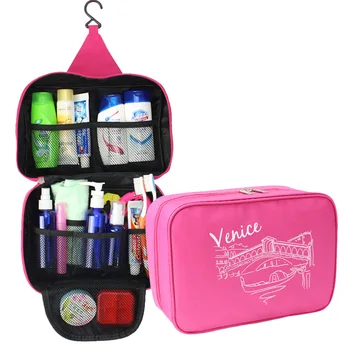 

Large Capacity Hanging Waterproof Travel Polyester Cosmetic Bag Neceser Neutral Wash Bag Make Up Organizer Bag Bathroom Wash Bag
