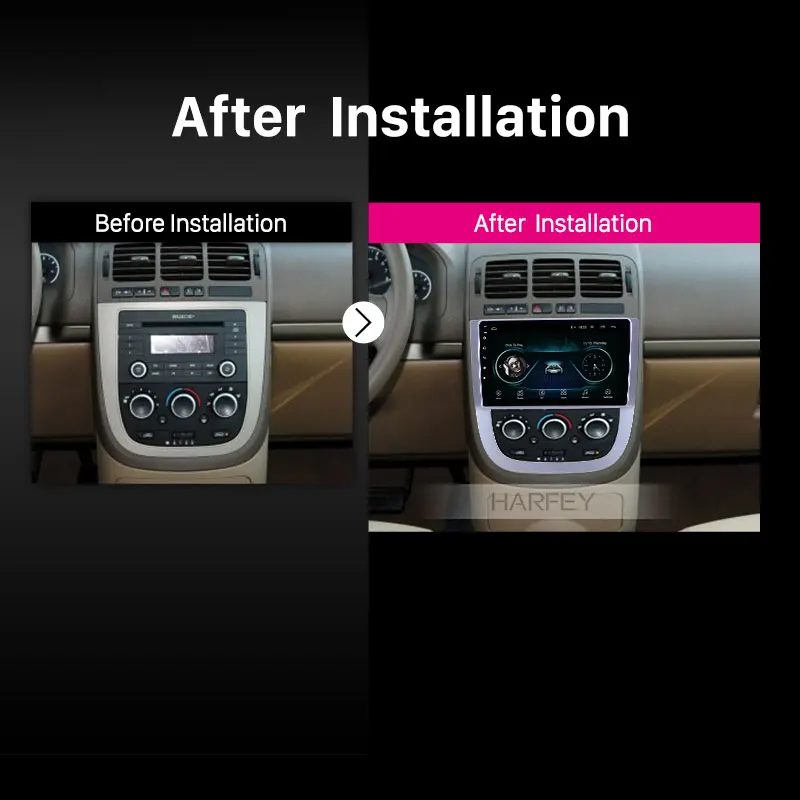 Top Harfey Touchscreen 9 inch Android 8.1 2din Radio for 2005-2012 Buick FirstLand GL8 Bluetooth Car GPS support Carplay Rearcamera 5