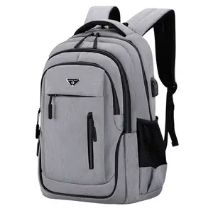 Вместительный рюкзак, мужские рюкзаки для ноутбука 15,6 дюйма, черные однотонные рюкзаки из ткани Оксфорд для старшей школы, студенческий рюк...