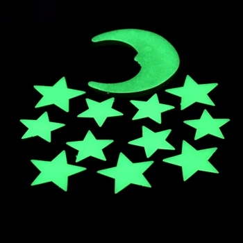 

Stars Moon Glow In The Dark Luminous Fluorescent Stationery Stickers Decal Home Decoration