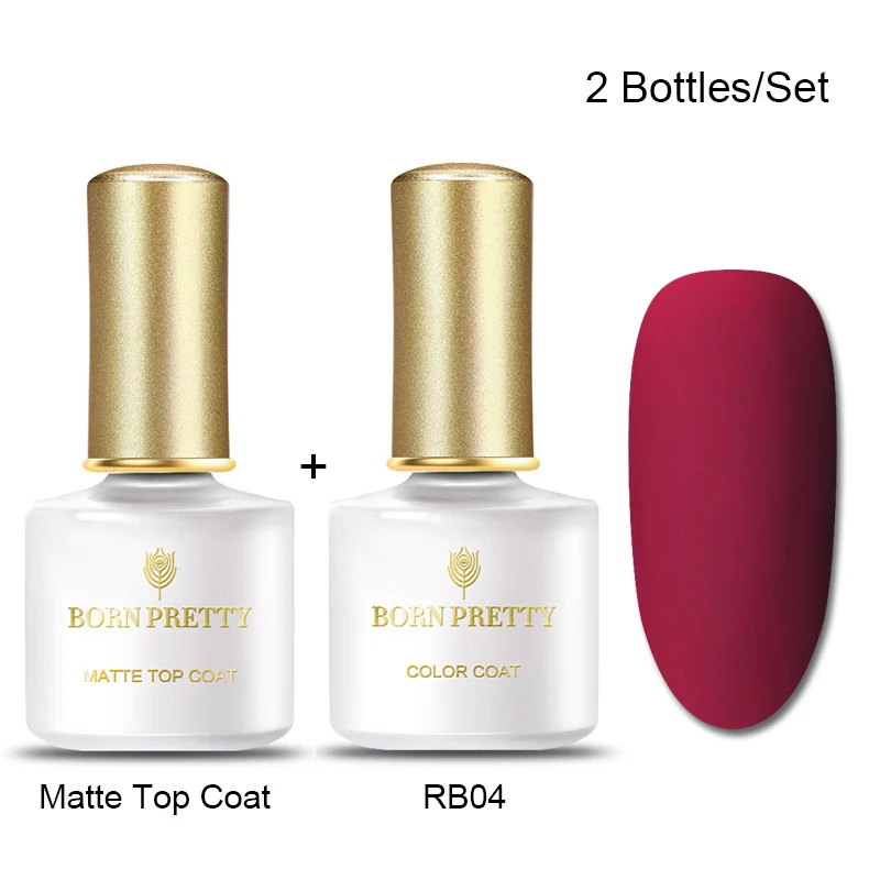 Set 24 BORN PRETTY матовый цвет УФ-гель для ногтей 6 мл черный чистый замочить от УФ-гель для дизайна ногтей лак верхнее Базовое покрытие лак - Цвет: Set 24