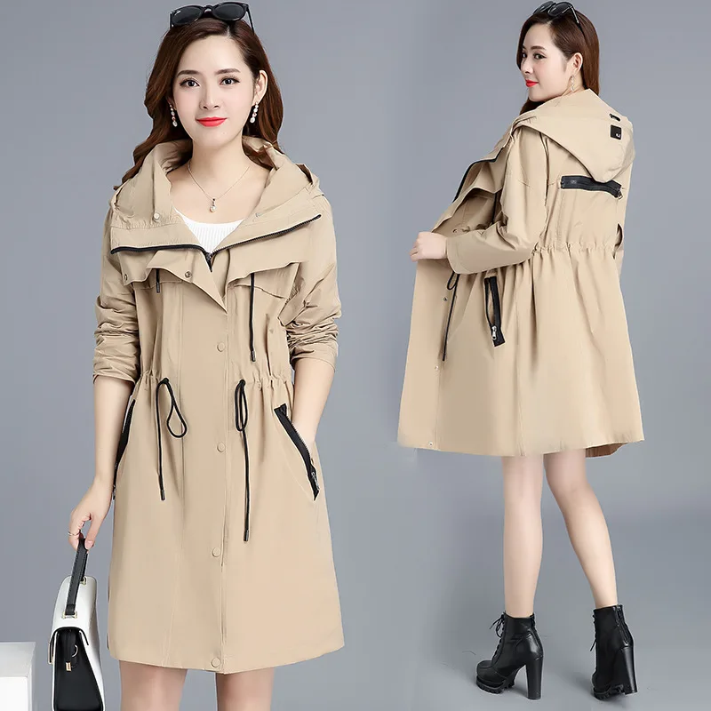 

Autumn Clothing Trench Coat Women's Mid-length Korean-style Thin Slim Fit Autumn 2018 New Style Women's Hooded Spring And Autumn