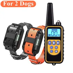 Waterproof Rechargeable Electric Dog Training Collar with Remote Control and Anti-Barking System - EU Plug (I)