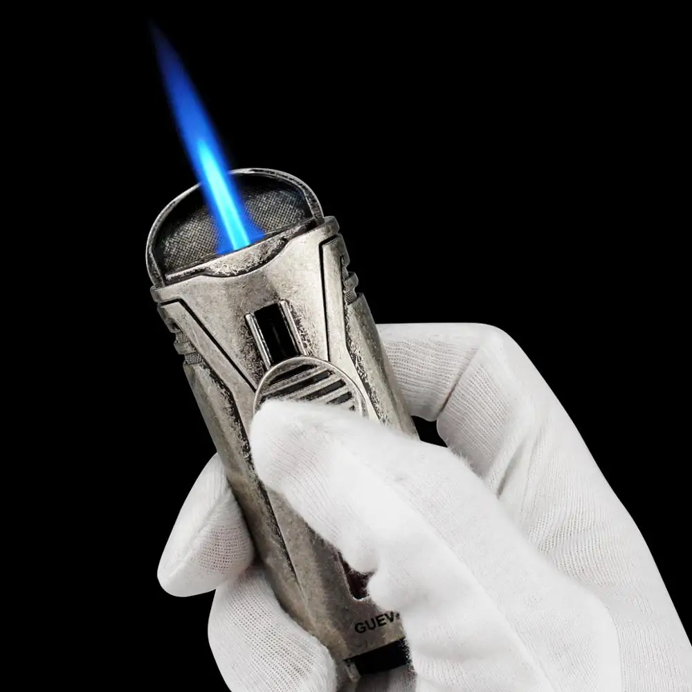Металлическая ветрозащитная карманная мини зажигалка для сигар Guevara Jet Blue Flame