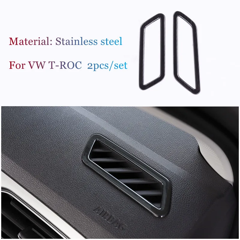 

Car Front Dashboard Air Conditioning AC Outlet Vent Decoration Sticker Cover for Volkswagen VW T-Roc T ROC 2017-2022 Accessories