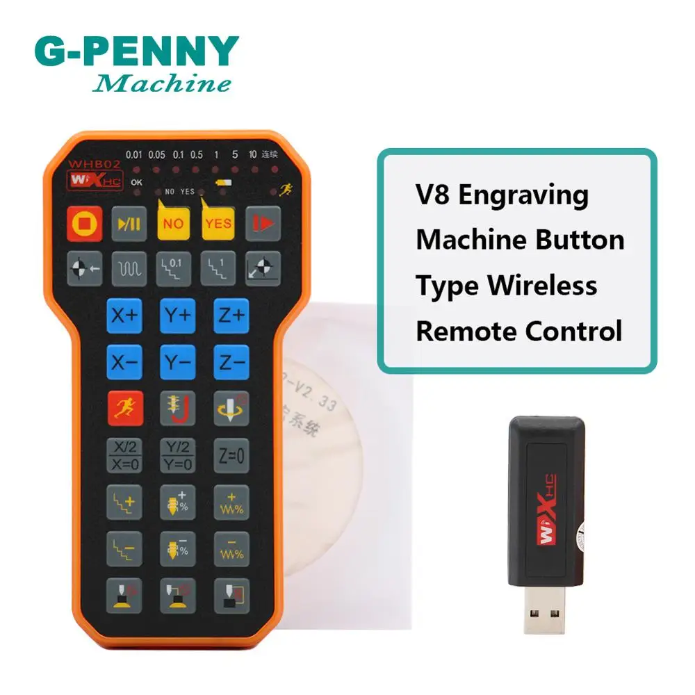 CNC 3 Axis NC Studio Controller USB Wireless Handwheel WHB02 Weihong Remote MPG Handle wheel For CNC Router Engraving Machine CNC Handwheel