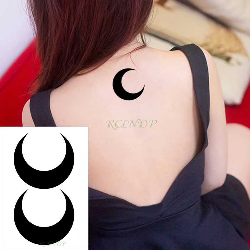 

Waterproof Temporary Tattoo Sticker moon star planet small size black fake tatto flash tatoo hand led arm back for kid men women