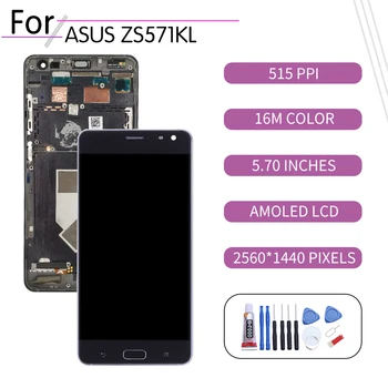 

5.7"ORIGINAL For ASUS Zenfone AR ZS571KL LCD Touch Screen Digitizer Assembly For Asus zs571kl Display withFrame Replacement A002