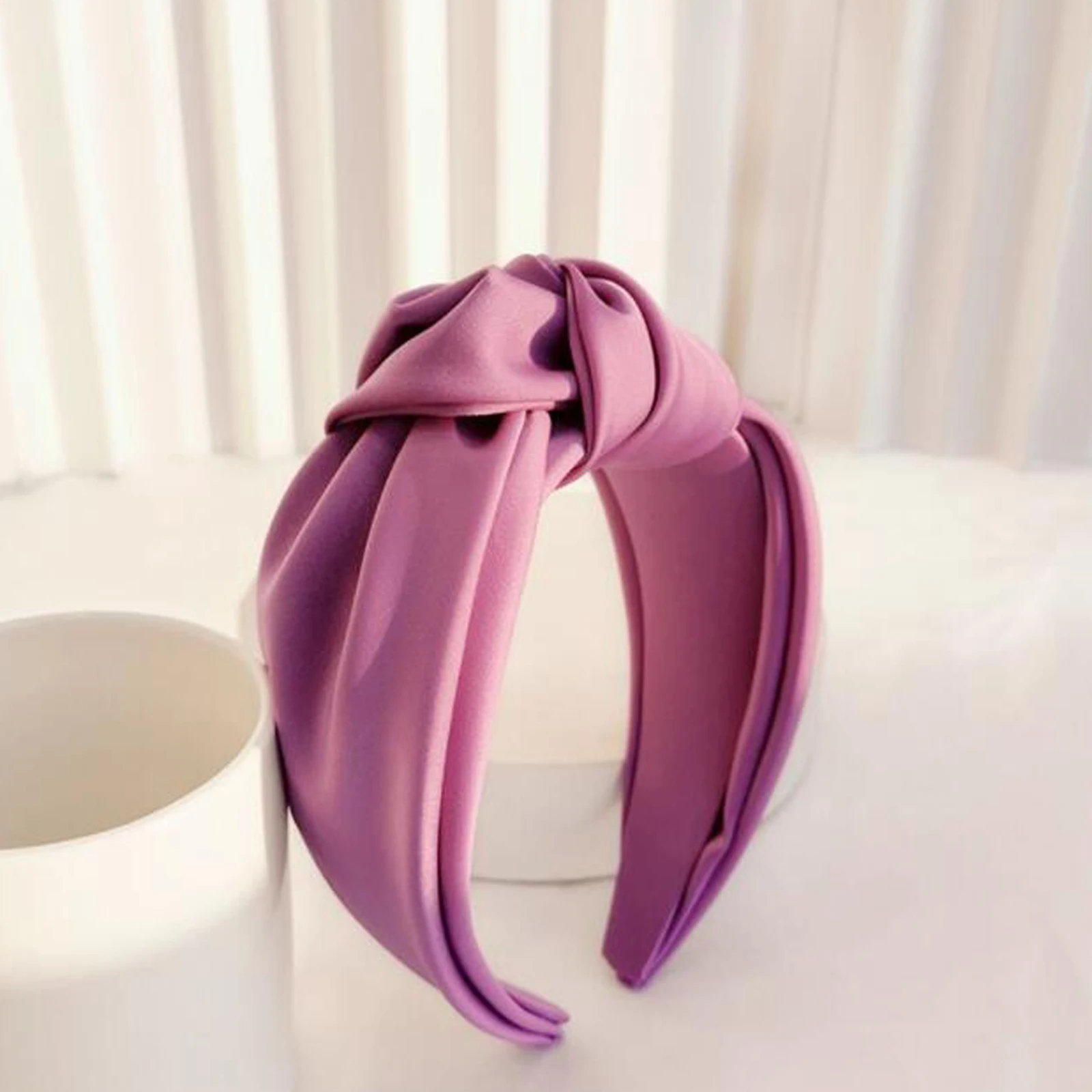 PROLY New Fashion Women Headband Adult Wide Side Solid Color Hairband Center Knot Turban Casual Hair Accessories Wholesale star hair clips