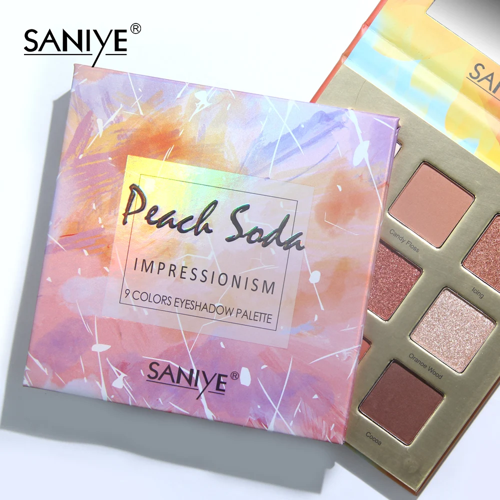 SANIYE beauty Makeup, палитра теней для век, 9 цветов, Мерцающая пигментированная палитра теней для век, палитра для макияжа, paleta de sombra, T099