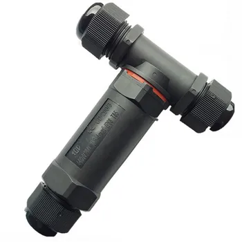 

5 Pin T Shape IP68 Waterproof Electrical Connector Outdoor Cable Wire Quick Screw Connection Lamp Accessory