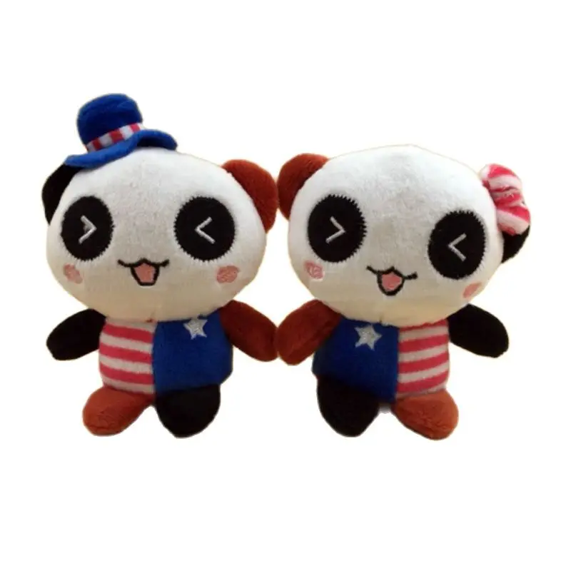 10cm New Lovers Panda Plush Toys Stuffed Panda Animal Toys Dolls Bag