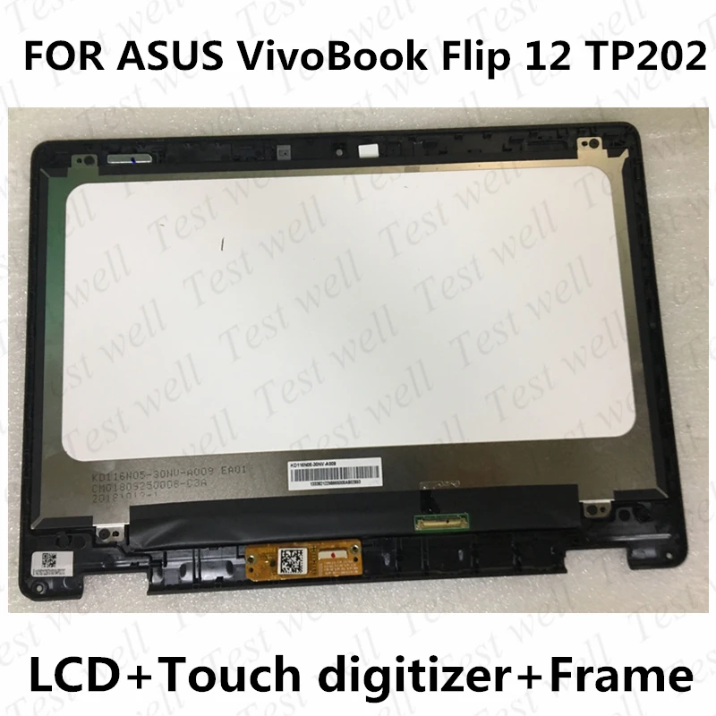 

11.6'' LCD Display Touch Screen Digitizer Assembly with Bezel FOR ASUS VivoBook Flip 12 TP202 TP202NA 30pin HD 1366*768