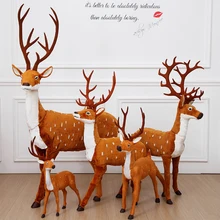 1Pc Christmas Xmas Elk Doll Plush Simulation Deer Reindeer For Home Christmas Festival Party New Year Kids Gifts Props Ornaments