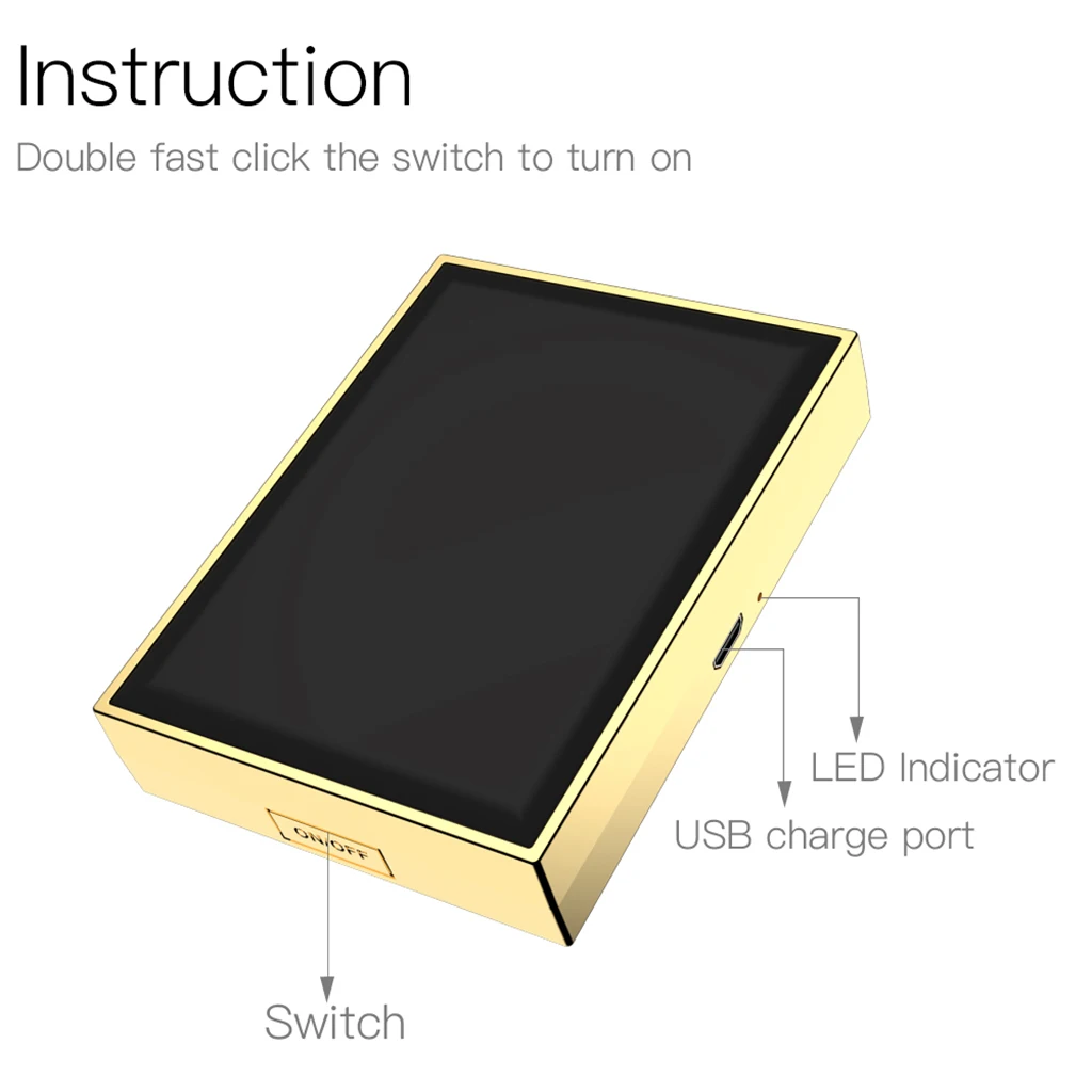 Mini Compact Folding Double Sided Magnifying Makeup Mirror, 1X  / 10X Magnification with 32 pcs Led Lights- Black / White