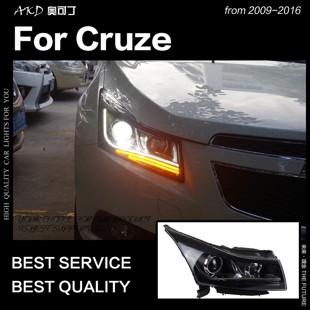 АКД стайлинга автомобилей Фара для Chevrolet Cruze светодиодные фары 2009 2016 с двойными